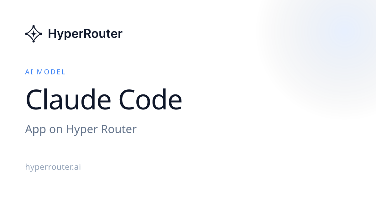 Claude Code｜Apps｜Hyper Router